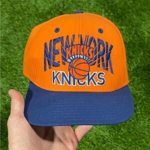 Vintage New York Knicks Orange Blue NBA Backboard Breaker Snapback - Adidas